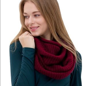 NWT! Burgundy Cable Knitted Infinity Scarf